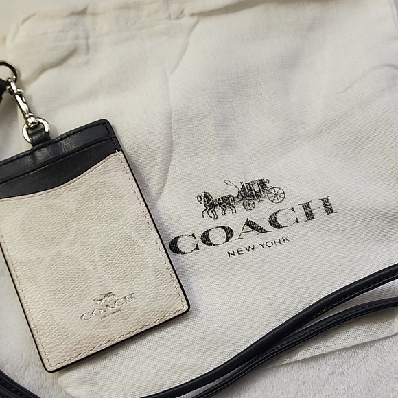 Coach Chalk color Signature C Lanyard/ID, Badge Holder EUC - Picture 3 of 7